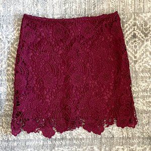 Divided Lace Mini Skirt